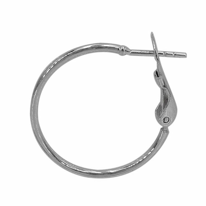 Omega Flip-up Plain Hoops in Sterling Silver - Click Image to Close